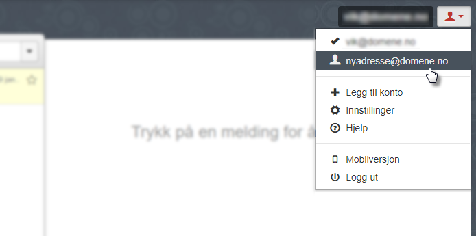 Bytt mellom e-postkontoer