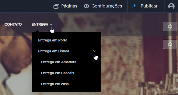 3 níveis de sub-páginas